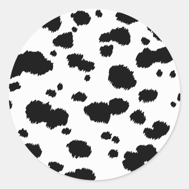 Sticker Rond Points Dalmatiens Points Motifs Chien Dalmation Po (Devant)