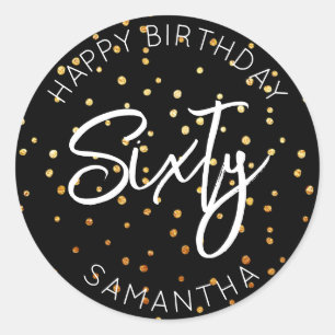 Sticker Rond Points de Parties scintillant d'or personnalisés 6