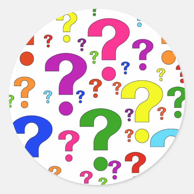 Sticker Rond Points d'interrogation arc-en-ciel (Devant)