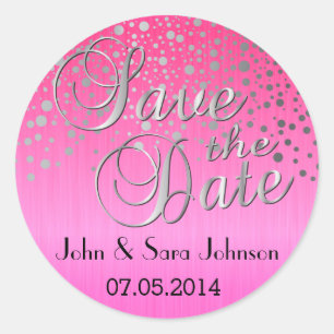 Sticker Rond Points en argent et rose   Personnaliser