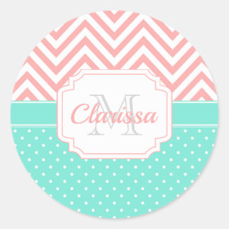 Sticker Rond Points mignons et Chevron