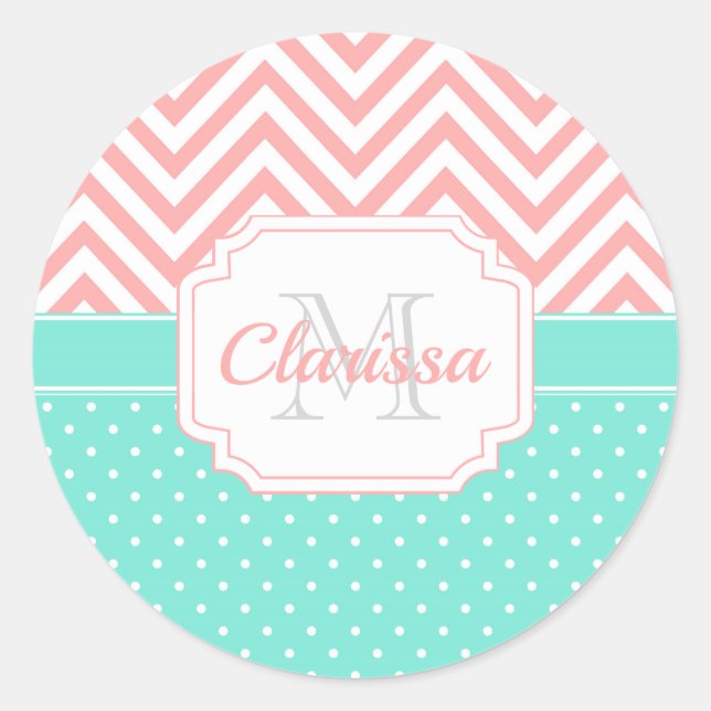 Sticker Rond Points mignons et Chevron (Devant)