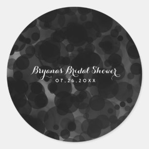 Sticker Rond Points Noir & Blanc Moderne Chic Party Personnalis