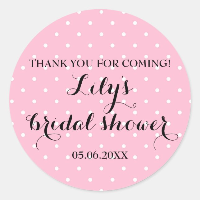 Sticker Rond Points rose et blanc de Merci doux (Devant)