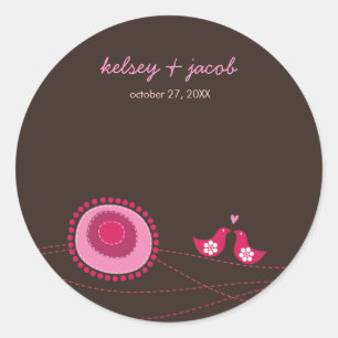 Sticker Rond Points roses jolies Fleurs Inséparables Mariage St