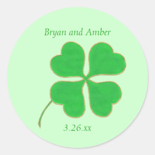 Sticker Rond Points Shamrocks verts Gold, Enregistrer les autoc