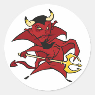 Sticker Rond Pointy Red Devil