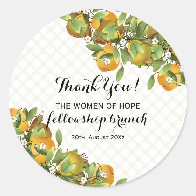 Sticker Rond Poires Fruit sur Treillis | Merci (Devant)