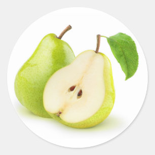 Sticker Rond Poires vert jaune