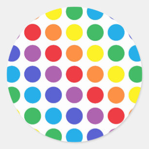 Sticker Rond Pois arc-en-ciel