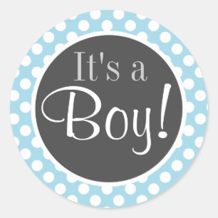Sticker Rond Pois bleu clair