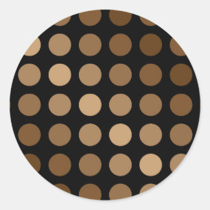 Sticker Rond pois brun sur noir