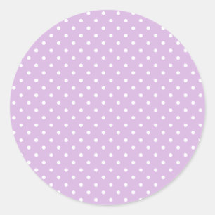 Sticker Rond Pois Classique Blanc - Lilas Doux
