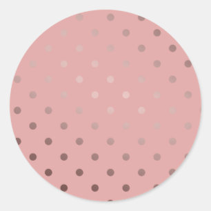 Sticker Rond pois élégants faux rose or rose
