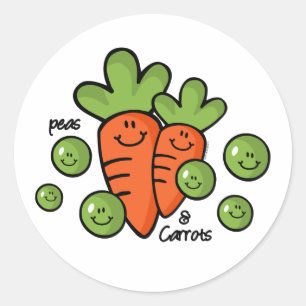 Sticker Rond Pois Et Carottes