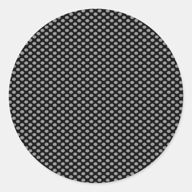 Sticker Rond Pois gris sur noir (Devant)