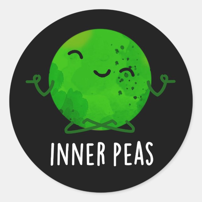 Sticker Rond Pois intérieurs amusant Méditer le touron de pois  (Devant)