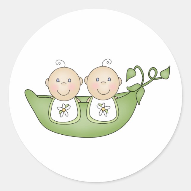 Sticker Rond Pois jumeaux dans un pois (Devant)