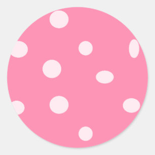 Sticker Rond Pois rose pâle sur rose