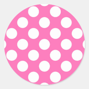 Sticker Rond Pois roses chauds