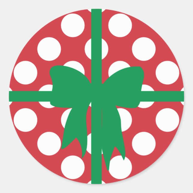 Sticker Rond Pois rouge et blanc XMAS (Devant)