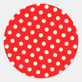 Sticker Rond Pois rouges et blancs