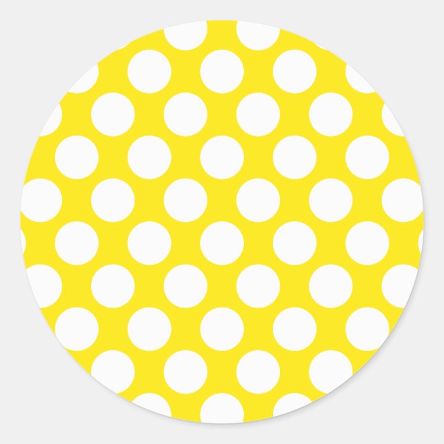 Sticker Rond Pois sur Jaune (Devant)