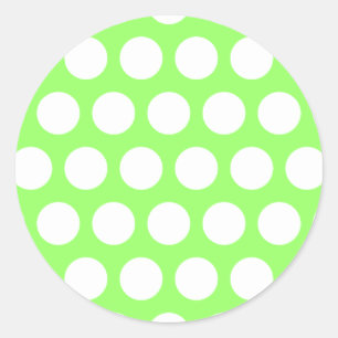 Sticker Rond Pois verts et blancs