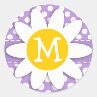 Sticker Rond Pois violets de lavande