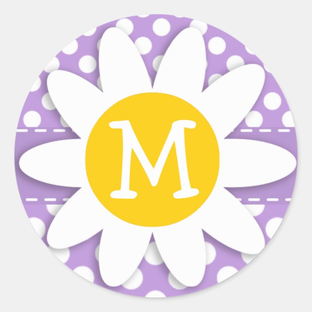 Sticker Rond Pois violets de lavande (Devant)