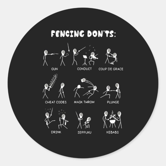 Sticker Rond Poison de Fencing | I Always Win All Match (Devant)