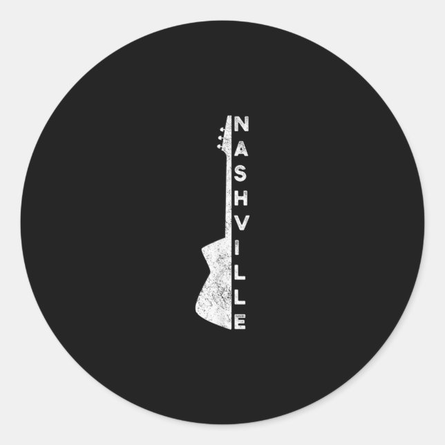 Sticker Rond Poison de Nashville Guitar Country Music Lovers (Devant)