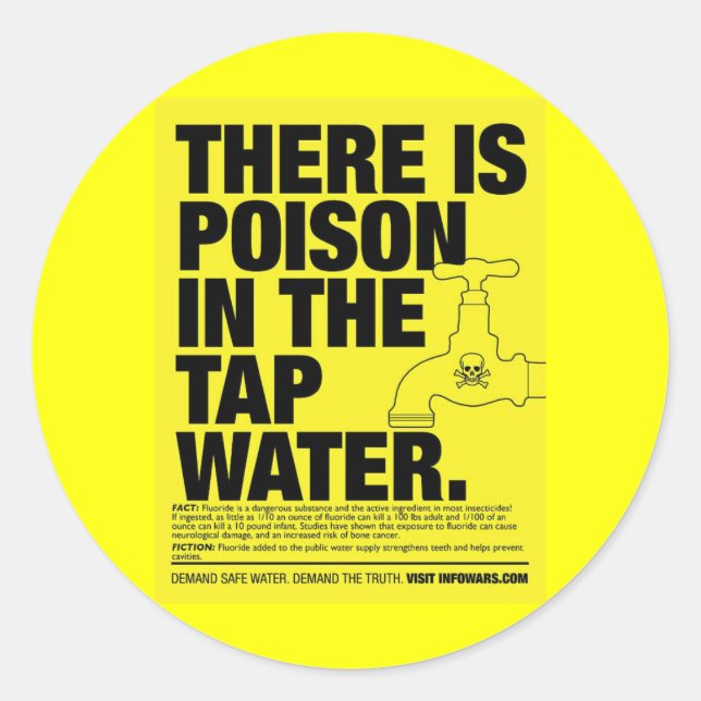 Sticker Rond poison eau du robinet (Devant)