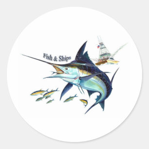 Sticker Rond poisson à bord des navires