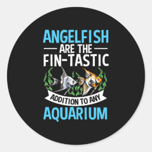 Sticker Rond Poisson ange mignon homme propriétaire de poisson