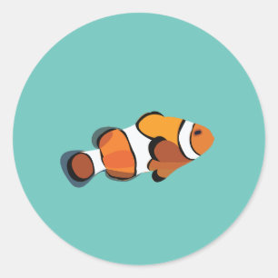 Sticker Rond Poisson clown