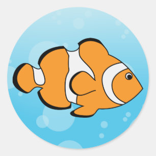 Sticker Rond Poisson clown