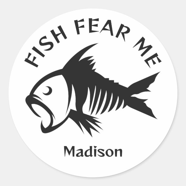 Sticker Rond Poisson de nom et de texte personnalisés (Devant)