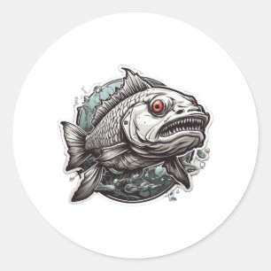 Sticker Rond poisson de pêche