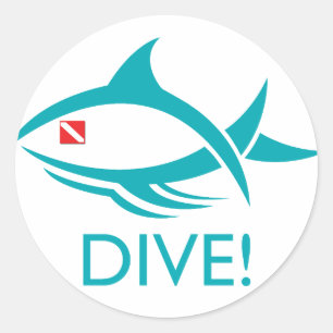 Sticker Rond Poisson de plongée tribale