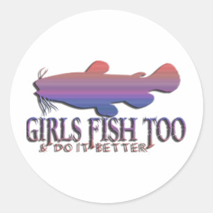 STICKER ROND POISSON DES FILLES TROP CATFISH
