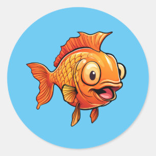 Sticker Rond Poisson d'or