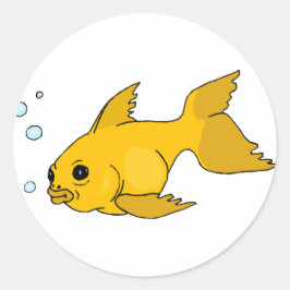 Sticker Rond Poisson d'or mousseux