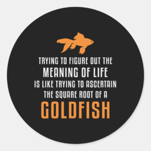 Sticker Rond Poisson D'Or Signification De Vie Poisson Aquarium