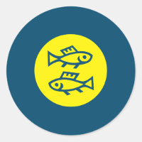 Poisson Horoscope Jaune Bleu Moderne Minimaliste