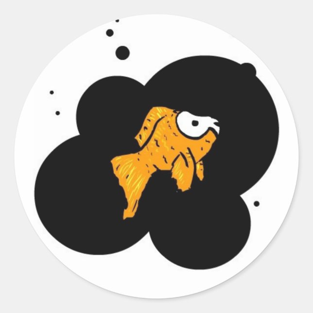 Sticker Rond Poisson mort (Devant)