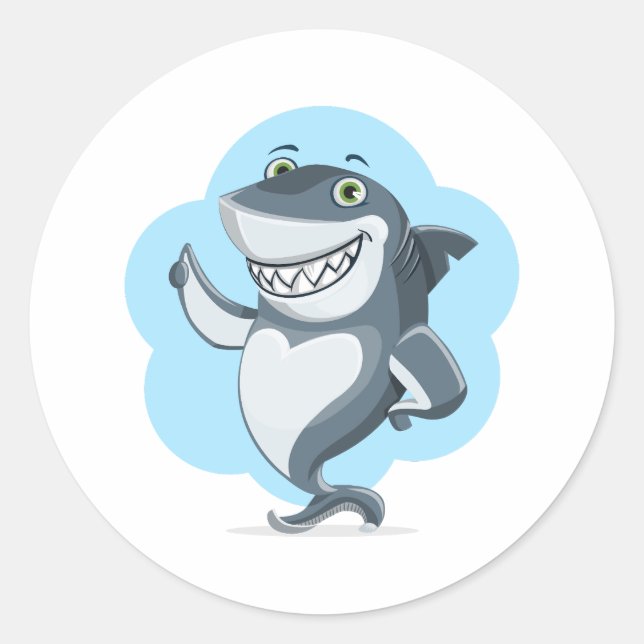 Sticker Rond Poisson Requin Se Baigner Accueil Personnaliser De (Devant)