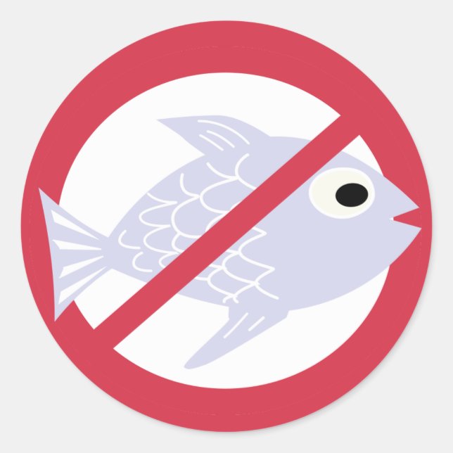 Sticker Rond Poisson Sans Symbole de poisson Symbole rouge Alle (Devant)