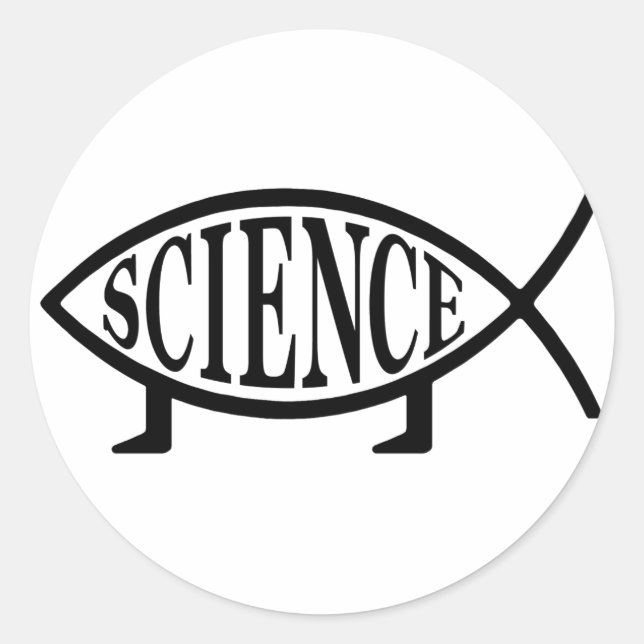 Sticker Rond Poisson scientifique (Devant)