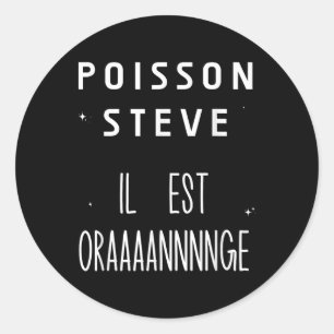 Sticker Rond Poisson Steve Funny Fish Meme Le Poisson Steve